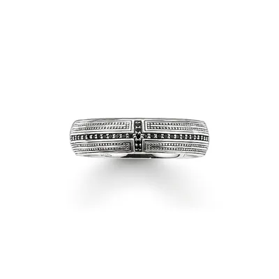 Produktbild von Thomas Sabo TR1943-051-11 Bandring Uni Kreuz Pavé Zirkonia Schwarz Silber Gr. 54