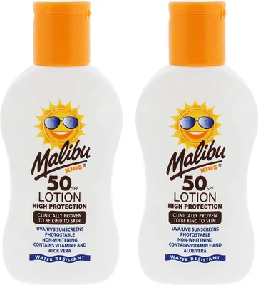 Productafbeelding van Malibu Kids Lotion zonnebrandlotion voor kinderen SPF50 100 ml 2 stuks