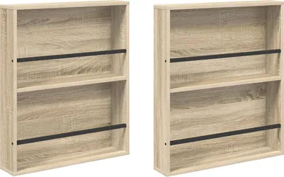 Image de Étagère à magazines 2 pcs Chêne Sonoma 60 x 12 x 70 cm