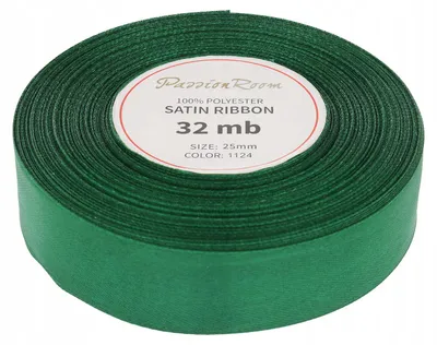 Produktbild von PassionRoom_pl Satinband Dunkelgrün 25mm 32m Dekoband