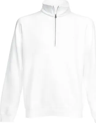 Produktbild von Fruit of the Loom - Classic Zip Neck Sweat - White - XXL