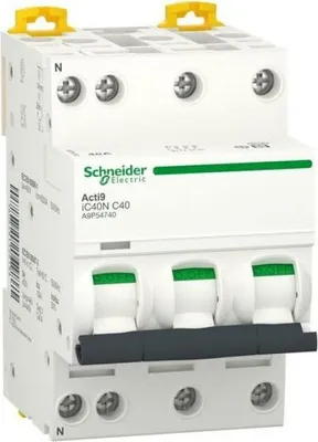 Immagine prodotto di Schneider Electric A9 IC40N 3PN C 40A 6000A/10KA (A9P54740)