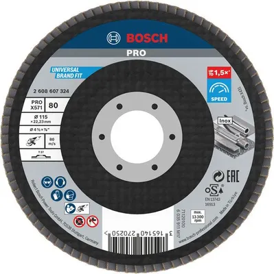 Produktbild von PRO X571 Fächerschleifscheibe, gerade, 115 mm, K80