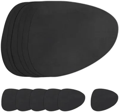 Produktbild von PolkaHome® Ledertischset und Untersetzer Set aus 6 – Wasserdicht, Doppelseitig, Rutschfest, 33 x 40,5 cm, Schwarz