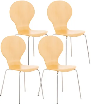 Produktbild von 4er Set Besucherstuhl HLO-CP80  natura