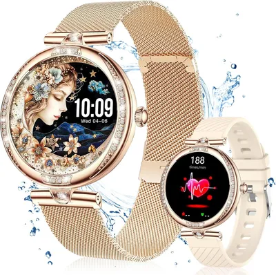 Produktbild von Vicloon Damen Smartwatch mit Telefon, 1,19" Touch-Farbdisplay, Fitness-Tracker, Schlaf- & Herzfrequenzmonitor, IP68, iOS/Android