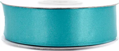 Produktbild von Doppelseitiges Satinband 25mm x 20m Rolle Türkis