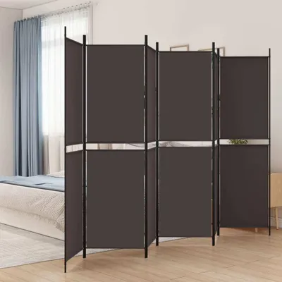 Zdjęcie produktu dla The Living Store 6-cz. Paravent Brown 300x200 cm tkanina