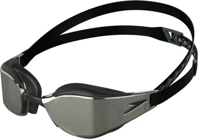 A pair of Speedo swimming goggles on a white background.