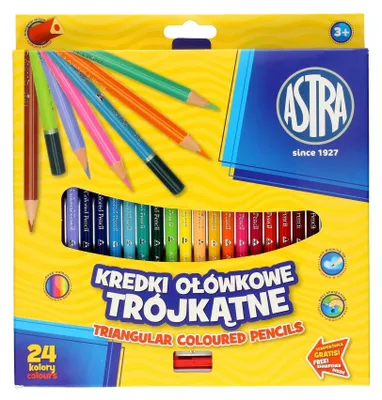 Immagine prodotto di Astra Matite colorate 24 colori, triangolari con temperino