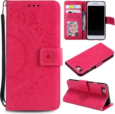 Immagine prodotto di Custodia per Apple iPhone SE 2020/2022 Custodia per cellulare Custodia Flip Case Mandala Rose