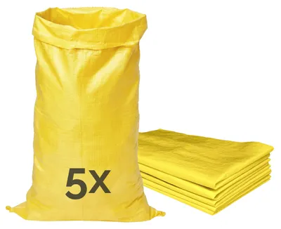 Produktbild von Garronda Polypropylensack 105 x 65 cm 5 Stück Getreidesack aus PP für Lagerung & Sand reißfest 50 kg belastbar – vielseitig einsetzbar: Gewebesäcke Sandsäcke Gartensack Hochwasserschutz Gelb GD-0161