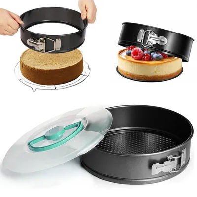 Obrázok produktu pre Forma na pečenie s odnímateľným dnom, priemer 24 cm, okrúhla, s pokrievkou, s nepriľnavým povrchom