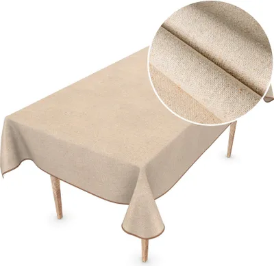Produktbild von Tischdecke Wachstuch Premium Einfarbig Beige Robust Wasserabweisend Breite 155 cm Länge 100 cm