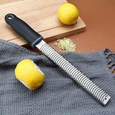 Imagen del producto de Raspador de acero inoxidable - Raspador manual largo - Rallador para ajo - - Duradero