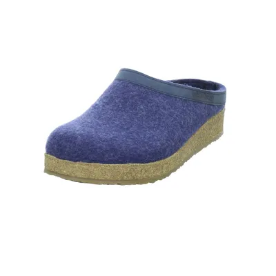 Produktbild von Haflinger Grizzly Torben Damen, Herren Wollfilz Hausschuhe Clogs jeans, Kork-Latex-Fußbett
