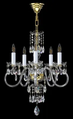 Obrázek produktu pro Casa Padrino barokní křišťálový lustr zlatý / bílý Ø 52 x v. 68 cm - Nádherný lustr v barokním stylu s českým křišťálovým sklem - Barokní křišťálová světla