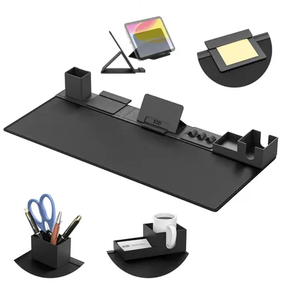Immagine prodotto di Set di tappetini da scrivania KDD, 6 in 1, con sottotavoliere per mouse e accessori magnetici per l'organizzazione della scrivania. Funzionalità fai-da-te per supporto telefono e tablet, portabicchieri, portacarte, portapenne, ideali per l'ufficio e la casa