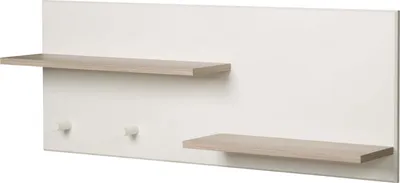 Produktbild von roba Wandregal, Wandboard Babyzimmer 'Felicia', über Wickelkommode Kinderzimmer, 2 Ablagen, 2 Haken