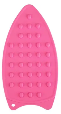 Image de Tapis de protection en silicone pour fer à vapeur - Support résistant à la chaleur - Portable, idéal pour les voyages et l'usage domestique - Rose