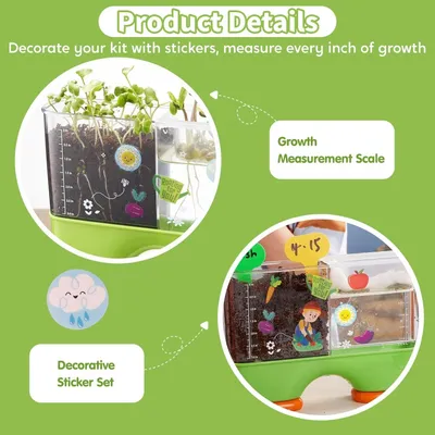 Produktbild von Pflanzenbeobachtungsset 2-in-1 mit Wurzelbeobachter und Vergrößerungsglas, für Kinder, Garten