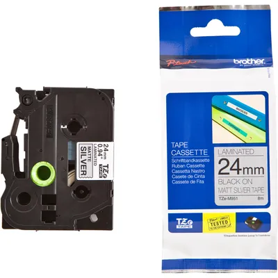Produktbild von Brother Schriftbandkassette TZE-M951 silber/schwarz 24 mm