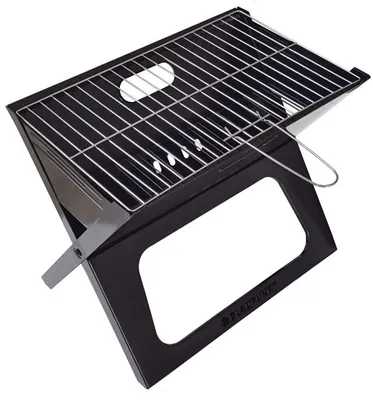 Produktbild von Blaupunkt GC201 - Przenośny grill ze składanymi nóżkami i uchwytem, powierzchnia grillowania 42,5 x 26,5 cm, stalowa rama z powłoką proszkową