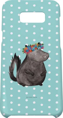 Produktbild von Mr. & Mrs. Panda Samsung Galaxy S8 plus Handyhülle  Stinktier Mädchen - Türkis Pastell - Geschenk, Namaste, Cover, Handy, Hülle, Raubtier, Stinker, Skunk, Wildtier, Yoga
