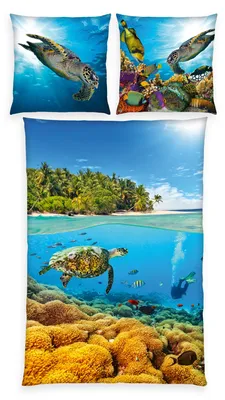 Produktbild von Meerestiere Bettwäsche Set 2tlg. 135x200 cm 100% Microfaser