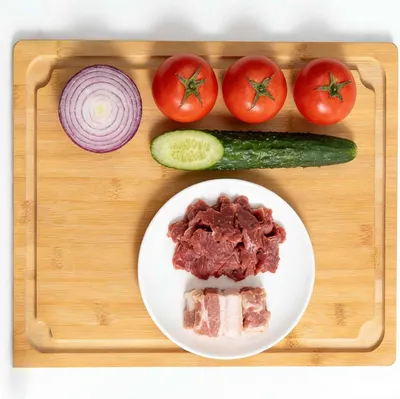 Image de Planche à découper Zimilo en bambou avec rainure, 45 x 30 x 2,5 cm, planche de cuisine polyvalente, planche à découper manuelle, pour couper les légumes, la viande ou le pain