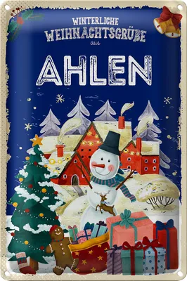 Produktbild von Blechschild Weihnachtsgrüße aus AHLEN 40x30cm