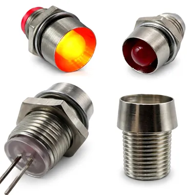 LED-Fassung 5 mm, 100 Stück, Metall, Silber, mit Gewinde