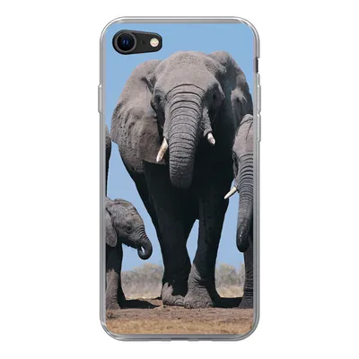 Produktbild von MuchoWow® Handyhülle Schutzhülle Hülle für iPhone SE 2022 Elefant - Prärie - Tiere - Natur Silikon Softcase Handy Hülle - Schutzhülle