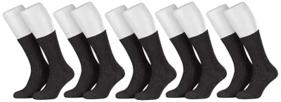 Produktbild von Tobeni 5 Paar Norwegersocken ohne Gummi | Warme Wintersocken mit Schafwolle, Farbe:Anthrazit, Grösse:43-46