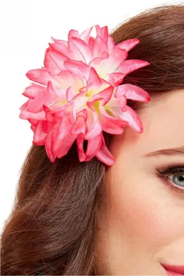 Produktbild von Hawaiianische Tropen Blume als Haarspange für Mottopartys