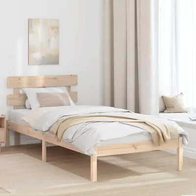 Image de Maison Exclusive - Sommier avec tête de lit marron 90 x 190 cm en pin massif