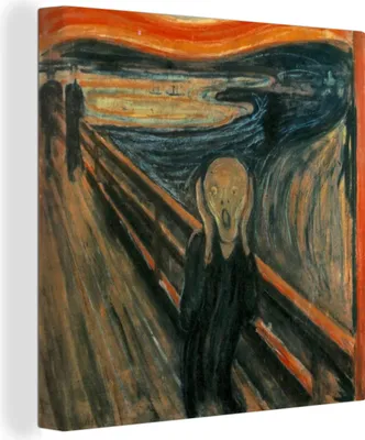Obrázek produktu pro OneMillionCanvasses® - Plátno - Výkřik - Edvard Munch, nástěnný obraz, nástěnné dekorace obrazy obývací pokoj, 20x20cm