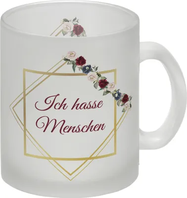 Produktbild von Ich hasse Menschen Glas Tasse