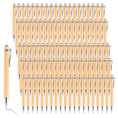 Immagine prodotto di 100 penne a sfera in bambù – Articoli per l'ufficio e la scuola sostenibili