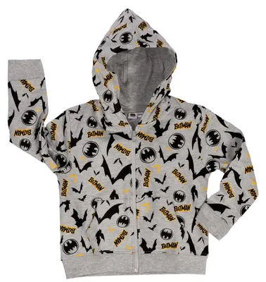 Produktbild von DC Comics Batman - Kapuzenpullover für Jungen Kinder mit Reißverschluss Hoodie Sweatjacke Grau 98-104