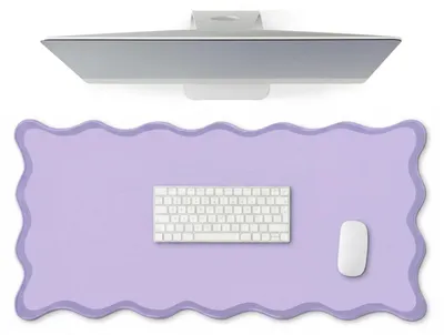 Immagine prodotto di Tappetino per mouse da gaming XXL, 800x400mm, superficie ondulata, colore viola, con bordi cuciti e antiscivolo