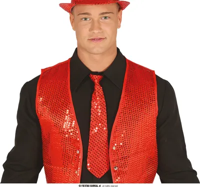 Immagine prodotto di Cravatta di paillettes Blu Carnevale Evento Eleganza Glamour Moda Highlight Accessorio Carnevale Celebrazione Espressivo Lucido, Colore: Rosso