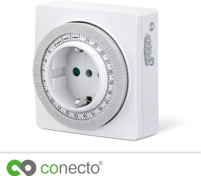 Produktbild von conecto Mechanische Zeitschaltuhr, IP20, 3500 Watt, weiß