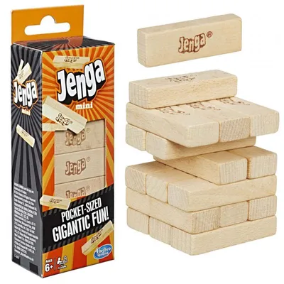 Produktbild von Hasbro C6938 Jenga Mini Reisespiel Edition Familien Klötzchen Spiel Wackelturm