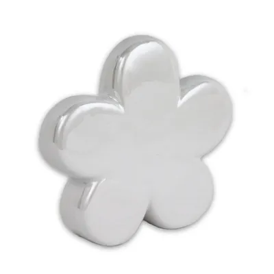 Obrázek produktu pro Porcelánová květina krémově bílá lesklá jarní dekorace 10x2cm