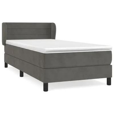 Produktbild von vidaXL Boxspringbett mit Matratze Dunkelgrau 100x200 cm Samt