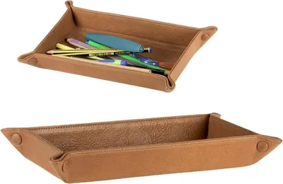 Produktbild von Sonnenleder Ablageschale Leder 27x16cm Taschenleerer Schale Lederschale Stiftschale natur braun Vide Poche Querformat