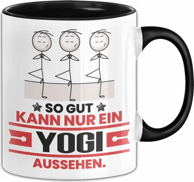 Produktbild von Yogi Geschenk Tasse So Gut Kann Nur Ein Yogi Aussehen Geschenkidee Kaffee-Becher (Schwarz)