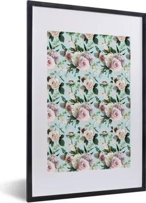 Produktbild von MuchoWow® MuchoWow® Gerahmtes Poster Blumen - Rose - Blatt 40x60 cm - Poster mit zchwarzem Bilderrahmen - Poster in Rahmen