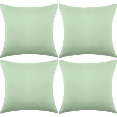 Zdjęcie produktu dla 4 pokrowce na poduszki, 45x45 cm, jasnoszary, wodoodporne, powłoka PU, do użytku na zewnątrz, na balkon